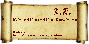 Körösztös Renáta névjegykártya